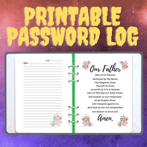 Printable Log Book, Password Log Book, Password Organizer Password Book, Printable Password ...