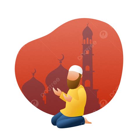 Prayer Muslim Mosque Vector Hd PNG Images Ramadan Prayer Man With