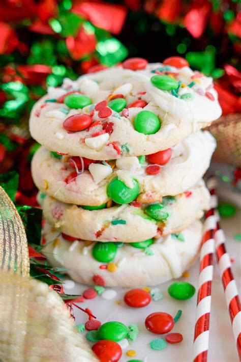 Easy Christmas Cake Mix Cookies With M Ms LemonPeony