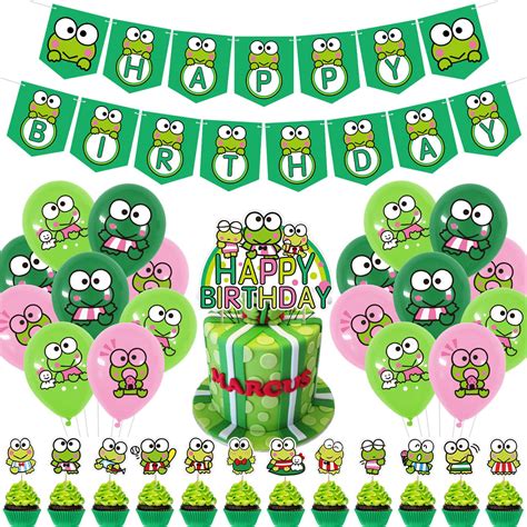 Buy Keroppi Birthday Party Decorations, 83pcs Keroppi Frog Party Supplies with Happy Birthday ...