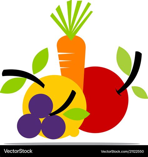 Fruit And Vegetable Royalty Free Vector Image Vectorstock