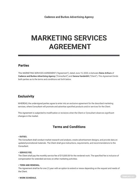 Digital Marketing Services Agreement Template