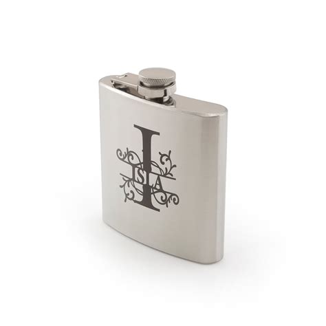 Personalised Hip Flask Word And Initial Custom Name 6oz Laser Etsy