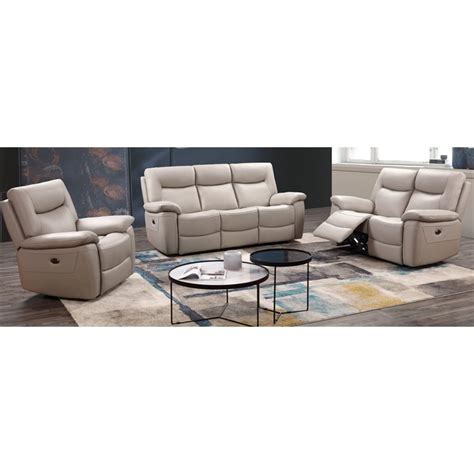 Monaco 3 Seater Leather Power Recliner