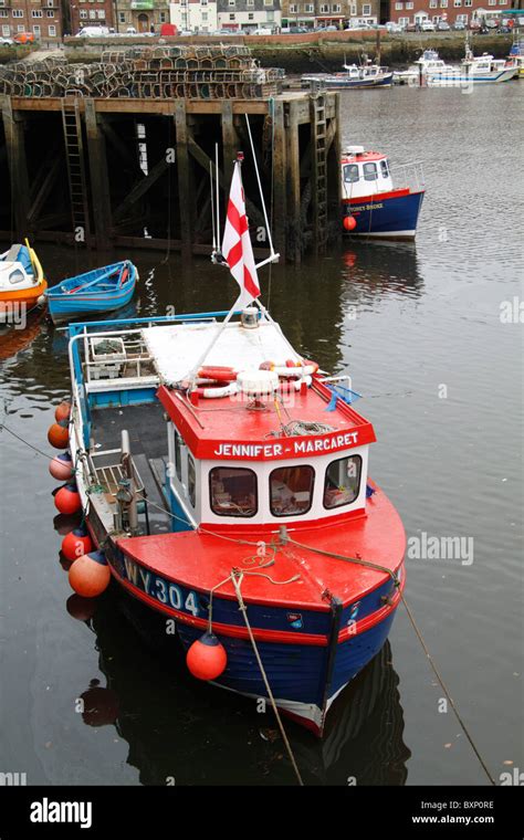 Fishing Boat Whitby Harbour Stock Photo Alamy