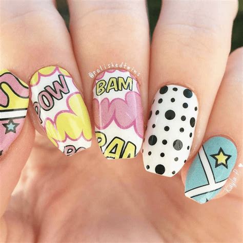 Comic With Images Pop Art Nails Punk Nails Crazy Nail Designs