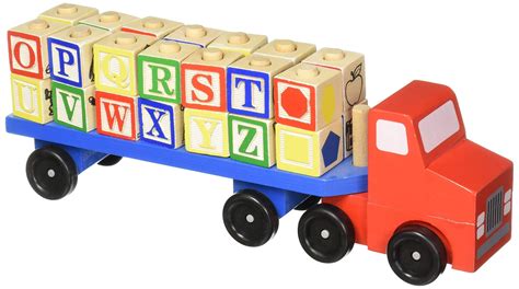 Melissa And Doug Alphabet Blocks Wooden Truck Educational Toy See