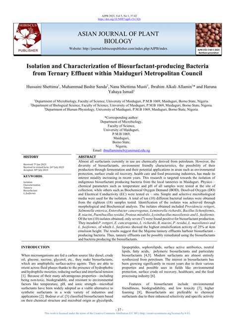 Pdf Isolation And Characterization Of Biosurfactant Producing