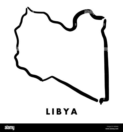 Libya Simple Map Outline Smooth Simplified Country Shape Map Vector