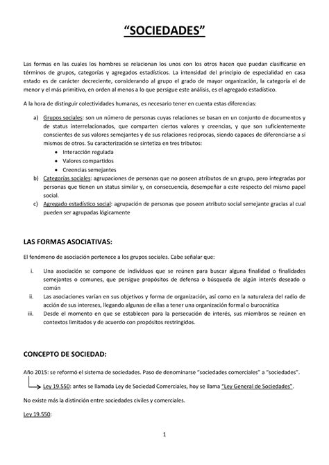 Resumen Segundo Parcial Sociedades Sociedades Las Formas En Las