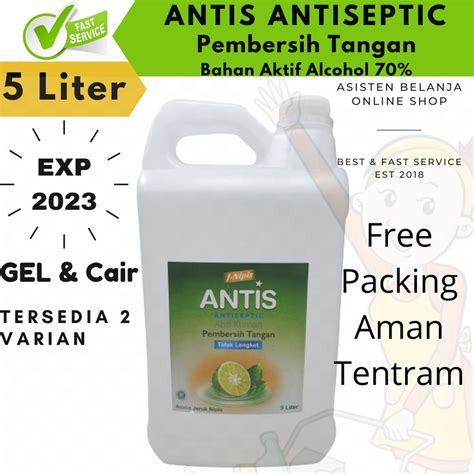 Jual Antis L Liter Hand Sanitizer Antiseptic Cair Spray Liquid Gel