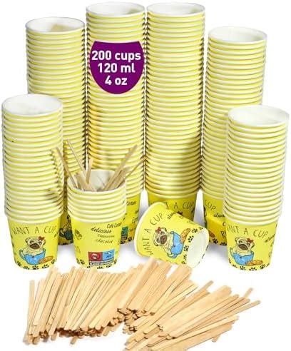 100 Kraft Vasos Desechables 360 ml de Doble Pared de Café Para Llevar