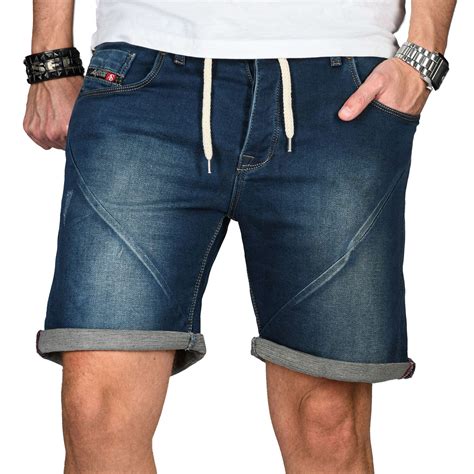 A Salvarini Herren Jeans Short Kurze Hose Sommer Shorts Bermuda