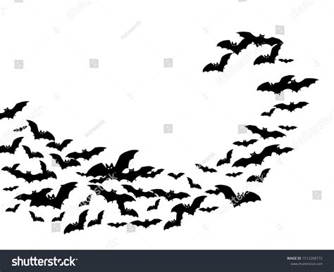 Intimidating Black Bats Swarm Isolated On Stock Vector (Royalty Free) 1512268772 | Shutterstock