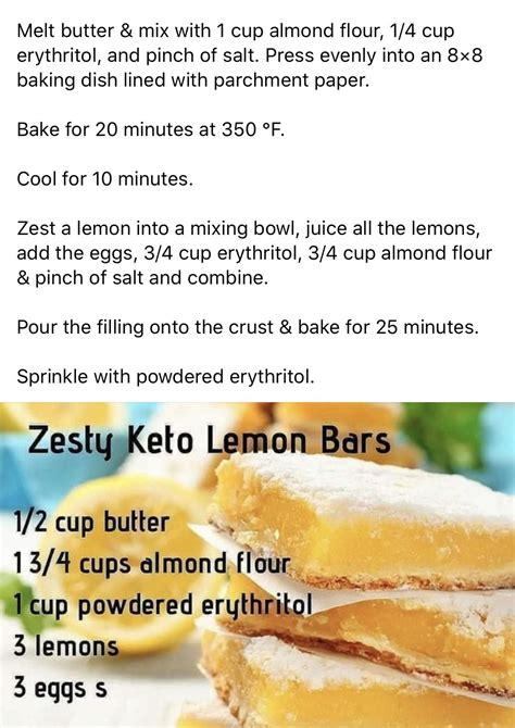 Zesty Keto Lemon Bars Catherine Said They Were Amazing Low Carb Lemon