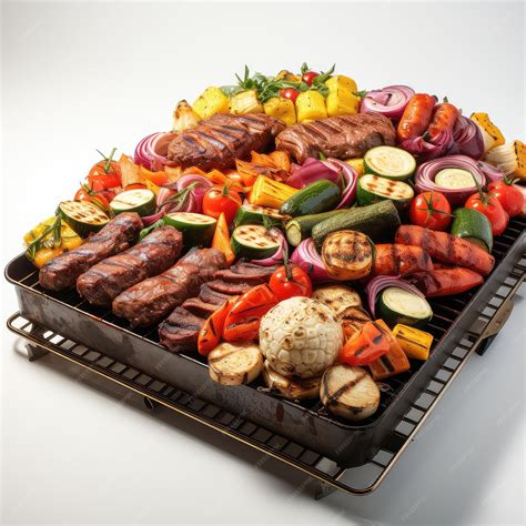 Premium Ai Image Barbeque Grill Sizzling With Meats And Vegetables Summer Cookout