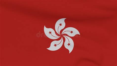 Flag Of Hong Kong Realistic Waving On Green Screen Seamless Loop