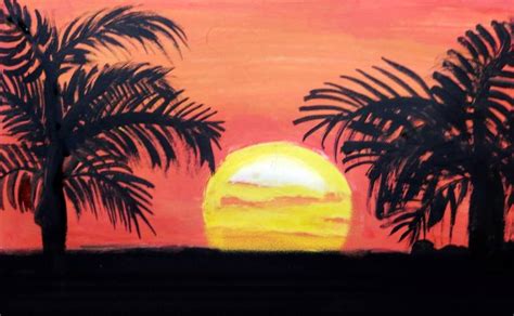 beautiful sunset nature Drawing by Dr Mubarak Muhammad Ali | Saatchi Art