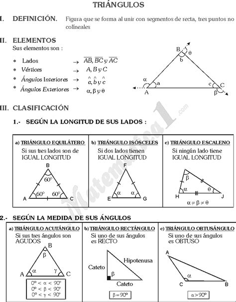 TriÁngulos Ejercicios De GeometrÍa De Sexto De Primaria