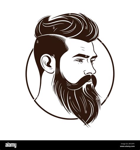 Barbershop Logo Design For Men S Barbershop Man With Beard Vector