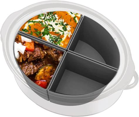 Slow Cooker Divider Liner Fit 6 Qt Crockpot Reusable And Leakproof Silicone Crockpot