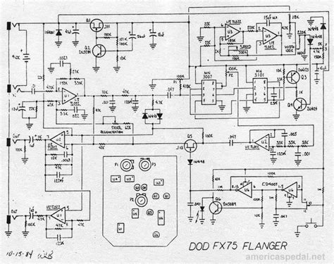 DOD FX75 Flanger Guitar Effect Pedal - Circuit Scheme