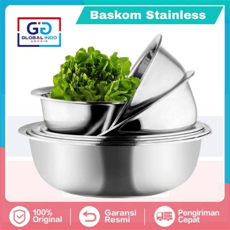 Jual BASKOM STAINLESS TEBAL 30 40CM BASKOM TEBAL Wadah Adonan