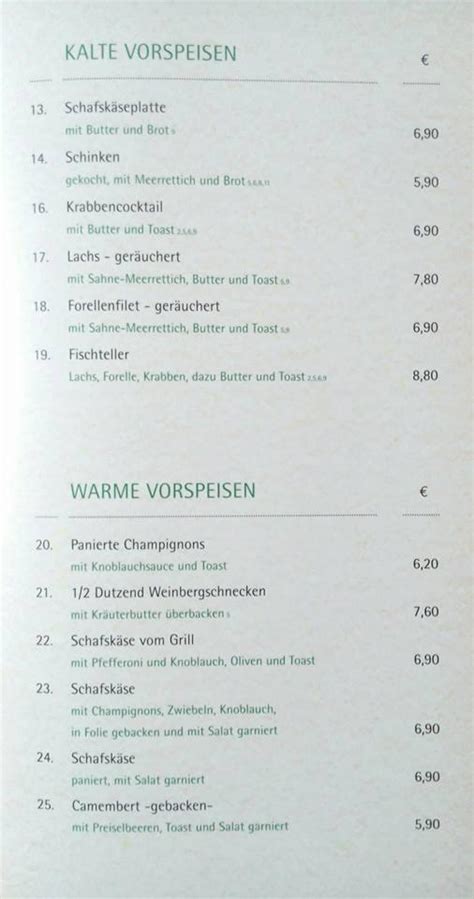 Speisekarte von Grüner Baum restaurant Bad König Im Kimbachtal 40