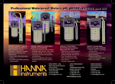 Pdf Professional Waterproof Meters Ph Ph Ise Ec Tds And Do Nacl