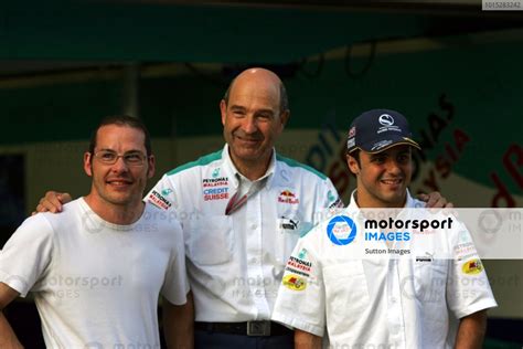 L To R Jacques Villeneuve CDN Renault With His 2005 Boss Peter