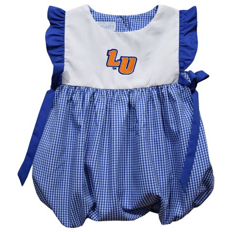 Lincoln University Lions Lu Embroidered Royal Gingham Short Sleeve Gir