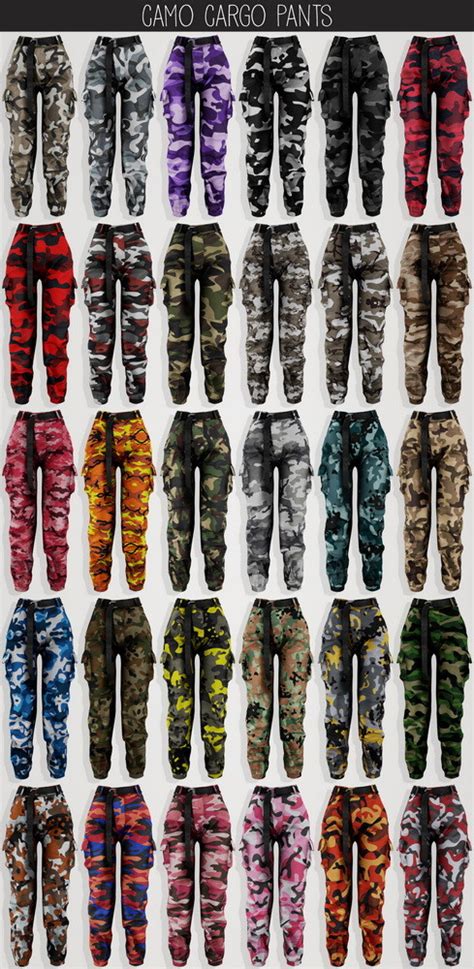 Camo Cargo Pants Sims 4 Female Clothes