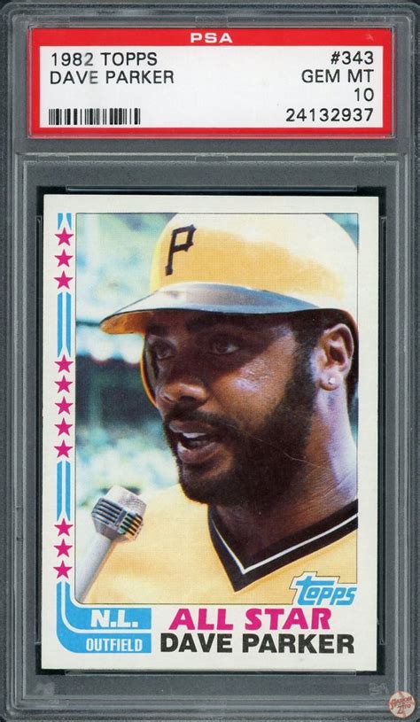 1982 Topps All Star Dave Parker 343 Psa 10 937 Aaron To Zito