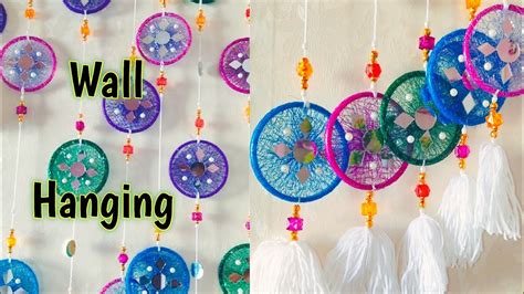 How To Make A Beautiful Wall Hanging With Waste Bangles And Net Fabric