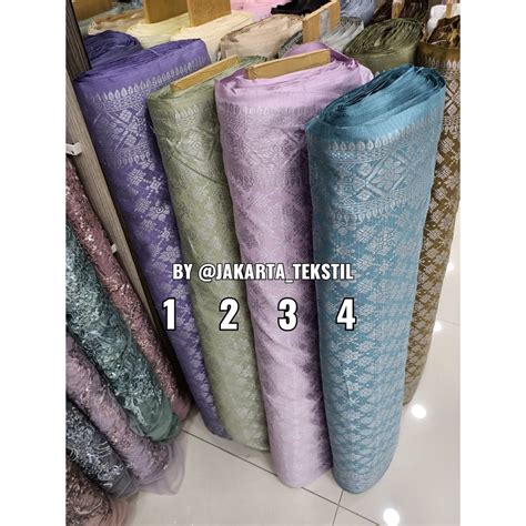 Jual Bakal Kain Tanjak Songket Tenun Semi Palembang Meteran