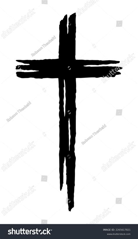 Vector Illustration Stylized Crucifix Silhouette Simulating Stock ...