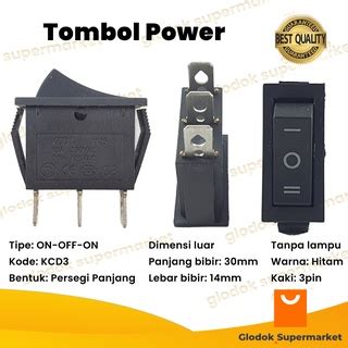 Jual Saklar 3 Pin On Off On Tombol Rocker 3 Posisi KCD3 Power Switch