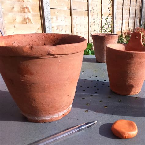 Mending And Hanging Terracotta Pots With Milliput Epoxy Putty