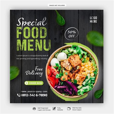 Premium Psd Food Menu Social Media Post Template Design