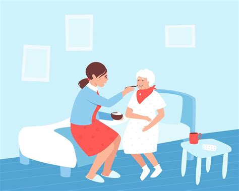 A Nurse Feeds An Elderly Woman In A Nursing Home Or Clinic 12277792