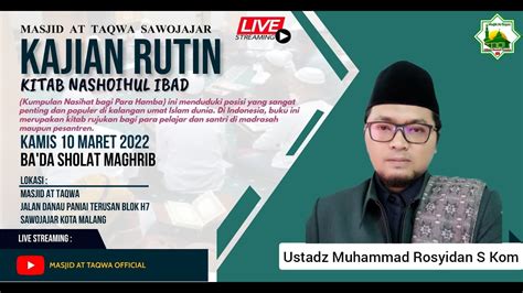 LIVE KAJIAN KITAB NASHOIHUL IBAD KAMIS 10 MARET 2022 YouTube