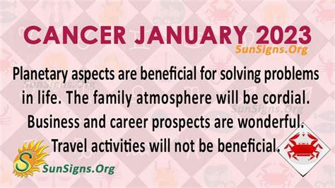 Cancer January Monthly Horoscope Predictions Sunsigns Org