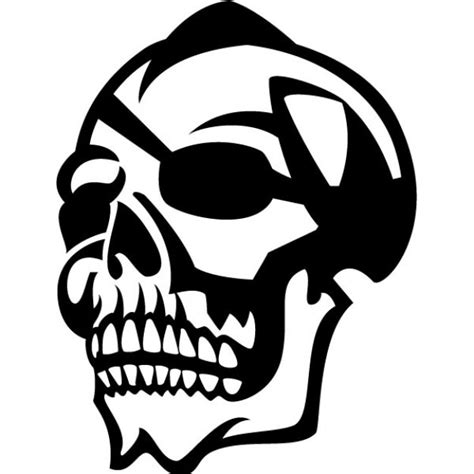 Skull With Eyepatch Vector Illustration Vector Free Download