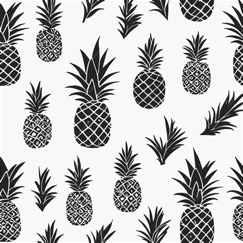 Premium Vector Pineapple Silhouette Seamless Pattern Illustration