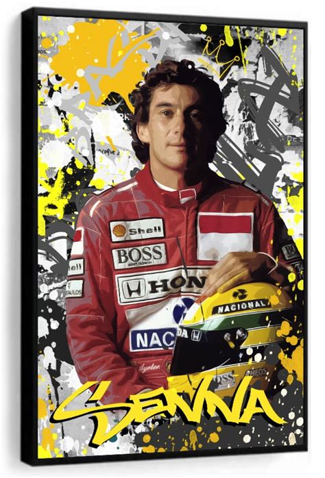 Quadro Decorativo Ayrton Senna Para Sala Quarto Moldura