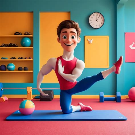 Humorous Gym Cartoon Scenes for Workout Inspiration | Premium AI ...