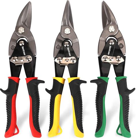 Hurricane 3 Pc Aviation Tin Snips Set Metal Cutter Shear For Cut Sheet Metal Chrome Vanadium