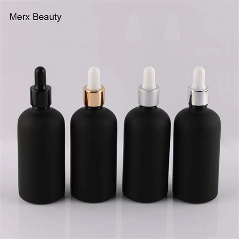 Wholesales 8pcs 100ml Matte Frosted Black Glass Dropper Bottle Empty Perfume Bottles Liquid