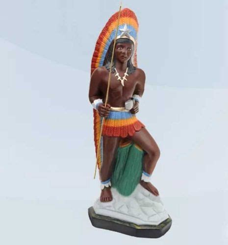 Caboclo Juremero Umbanda Imagem Escultura Gesso 50 Cm R 362 14