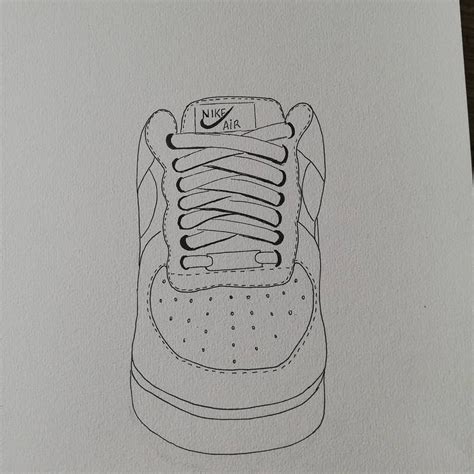 Dessin Nike Air Force One De Face Dessin Chaussure Comment Dessiner